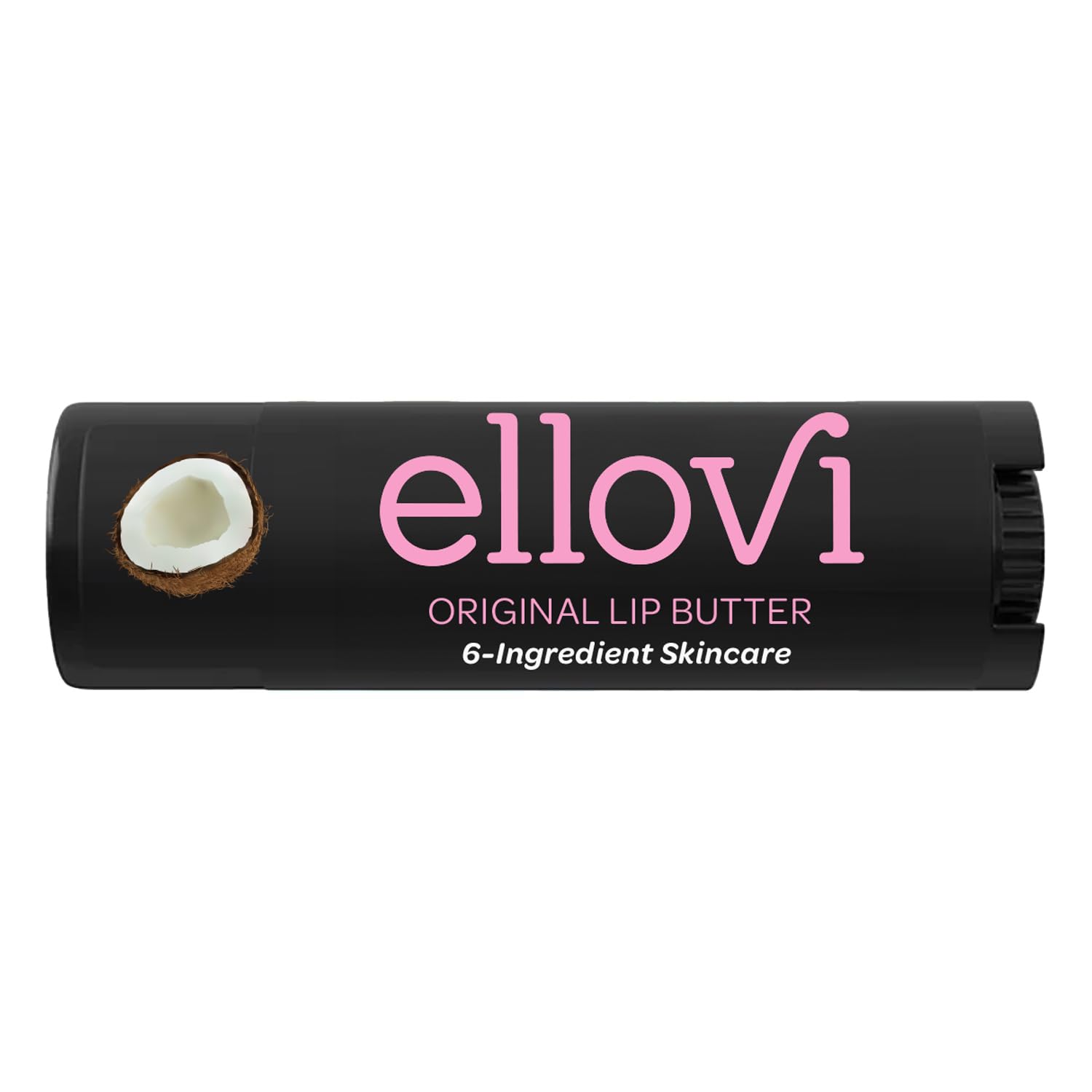 Ellovi Natural Lip Butter Lip Balm - Original - Pure Enough to Eat - Made With Just 6 Vegan Ingredients - 100% Natural & Organic Moisturizing Lip Care for All Day Hydration (Single)